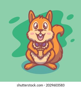 Cute squirrel mascot illustration design