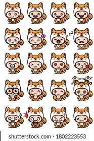 cute squirrel mascot set designs