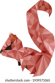 Cute Squirrel Origami Polygon Art