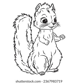 cute squirrel outline art ,good for graphic resources, printable art, suitable for design resources, logo, template designs, and more. 