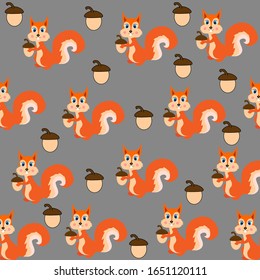 cute squirrel pattern illustration vector