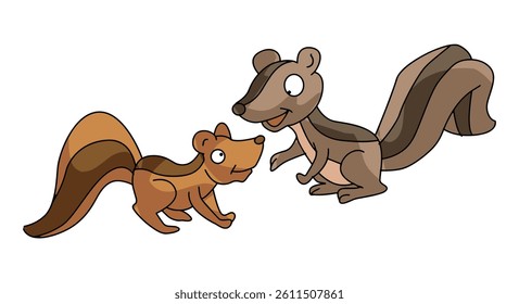 Cute squirrel playing with each other