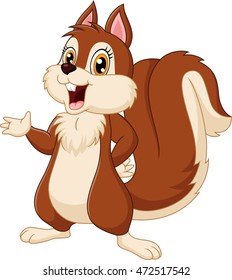 Cute squirrel presenting