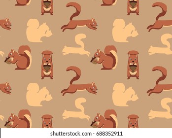 Cute Squirrel Seamless Wallpaper