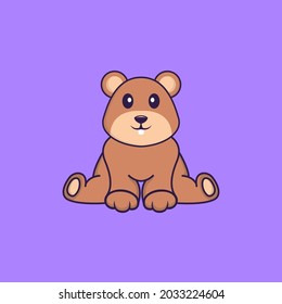 Cute squirrel is sitting. Animal cartoon concept isolated. Can used for t-shirt, greeting card, invitation card or mascot.