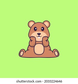 Cute squirrel is sitting. Animal cartoon concept isolated. Can used for t-shirt, greeting card, invitation card or mascot.