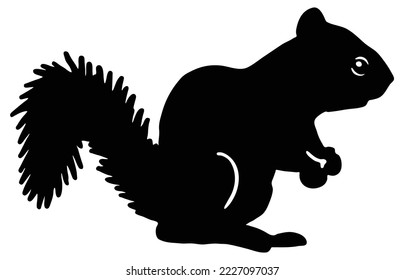 cute Squirrel sitting logo silhouette vector illustration isolated