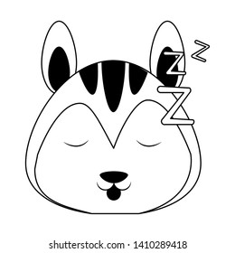 Cute squirrel sleeping animal cartoon  vector illustration graphic design