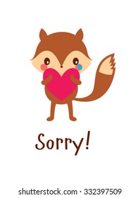 cute squirrel sorry card