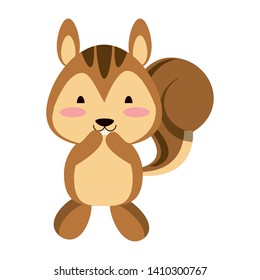Cute squirrel surprised animal cartoon vector illustration graphic design