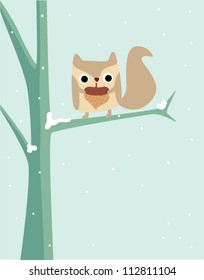 cute squirrel in winter