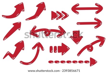 Cute squishy three-dimensional red arrow icon