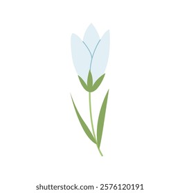 cute srping blue flower illustration. hand drawn snoedrop illustration for decoration, clipart, print, easter.