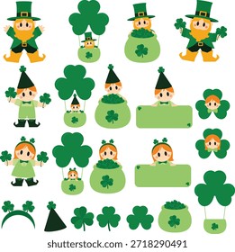 Lindo día de San Patricio Leprechaun y Shamrock Elementos Colección