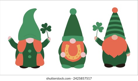 Lindo vector de gnomo de San Patricio