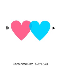 Cute St. Valentine's Day gift card with a cupid. Vector illustration.