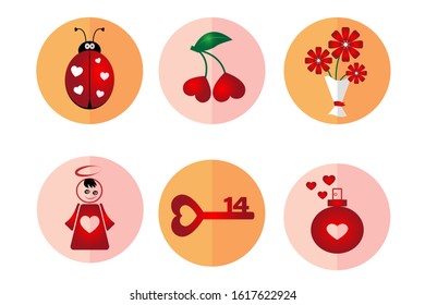 Cute St. Valentine's Day icons