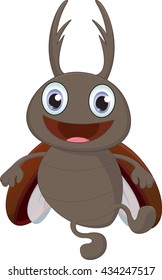 cute stag beetle cartoon