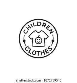 Cute Stamp Logo Design With Line Art for Baby Shop