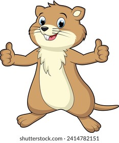 cute standing gopher thumbs up