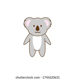 Cute standing Koala vector design in white background