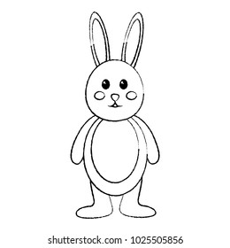 cute standing little bunny adorable cartoon
