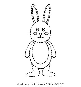 cute standing little bunny adorable cartoon vector illustration sticker design