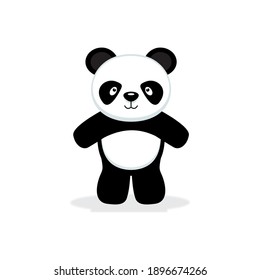 cute standing panda flat animal illustration images, this illustration is suitable for children's books, cards, pictures for children's clothes and so on