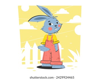 cute standing rabbit vector illustration	