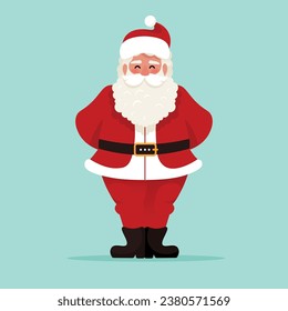 Cute Standing Santa Claus  Vector illustration in cartoon flat style