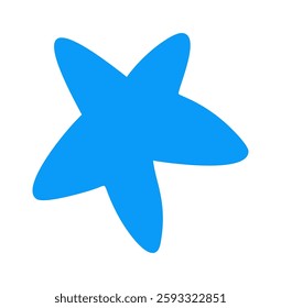 Cute star blue doodle element