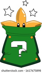 Cute star Cartoon Character flat Design