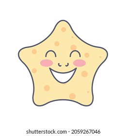 icono plano de dibujos animados de estrellas lindas