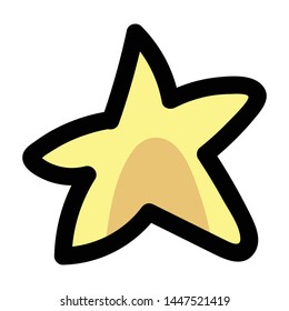 Cute star cartoon vector illustration motif set. Hand drawn isolated galaxy elements clipart for planetary blog, constellation graphic, sci fi web buttons.