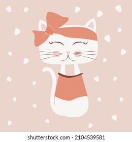 cute star prınt cat love