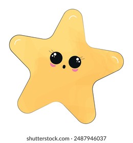 Cute star character cartoon Vector illustration