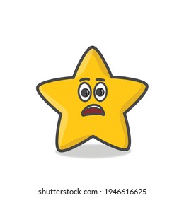 Ilustración de diseño de vectores de diseño de caricatura plana con carácter de estrella corta