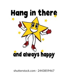 Lindo personaje estrella. Adecuado para logotipos, mascotas, camisetas, pegatinas y carteles