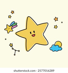 Cute star and constellation illustrations