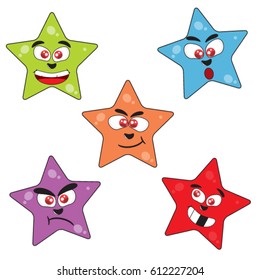 cute star emotion set