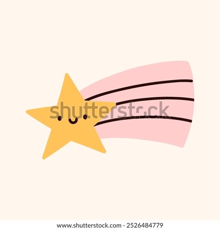 Cute star isolated on a white background. Vector hand-drawn illustration in flat style. Perfect for decorations, logo, various designs.