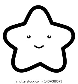 cute star kawaii character vector illustration