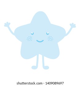 cute star kawaii character vector illustration