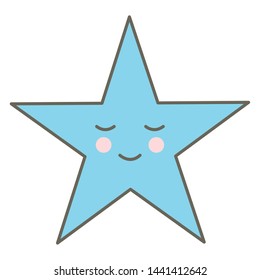 cute star kawaii comic character