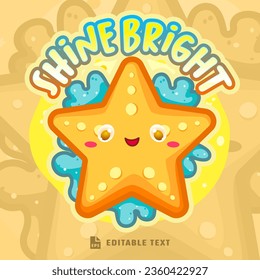 Cute Star Logo Starfish Cartoon