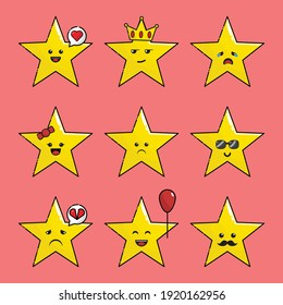 cute star mascot logo character