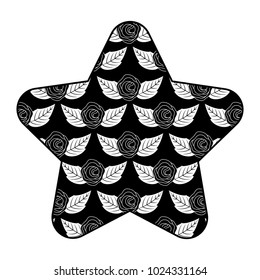 cute star pattern delicate seamless flower leaves