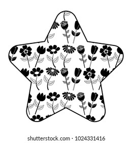cute star pattern flower petal stem spring style