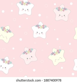 Cute star seamless pattern. Baby shower design. Seamless pattern can be used for wallpapers, pattern fills, surface texture