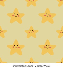 Cute star seamless pattern.vector.Great for textile,fabric,wrapping paper,and any print.
